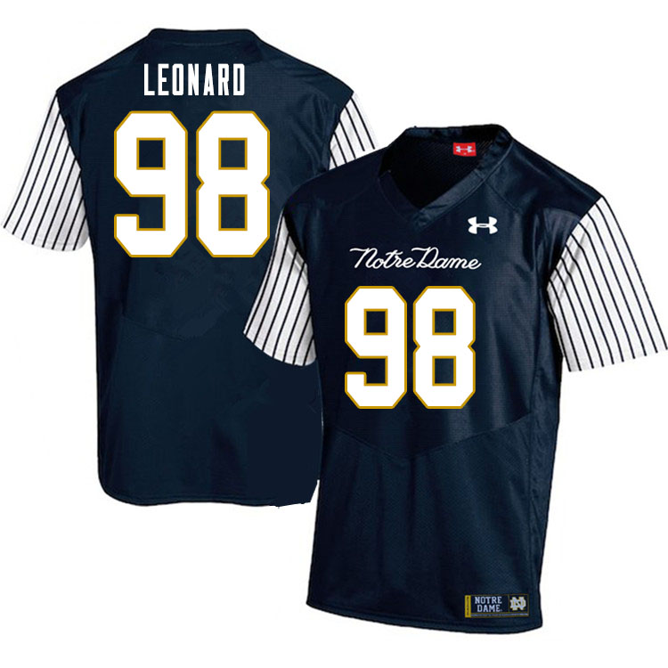 Men's NCAA Notre Dame Fighting Irish #98 Harrison Leonard Stitched College Under Armour Authentic Navy Alternate Football Jersey EV10J81OT